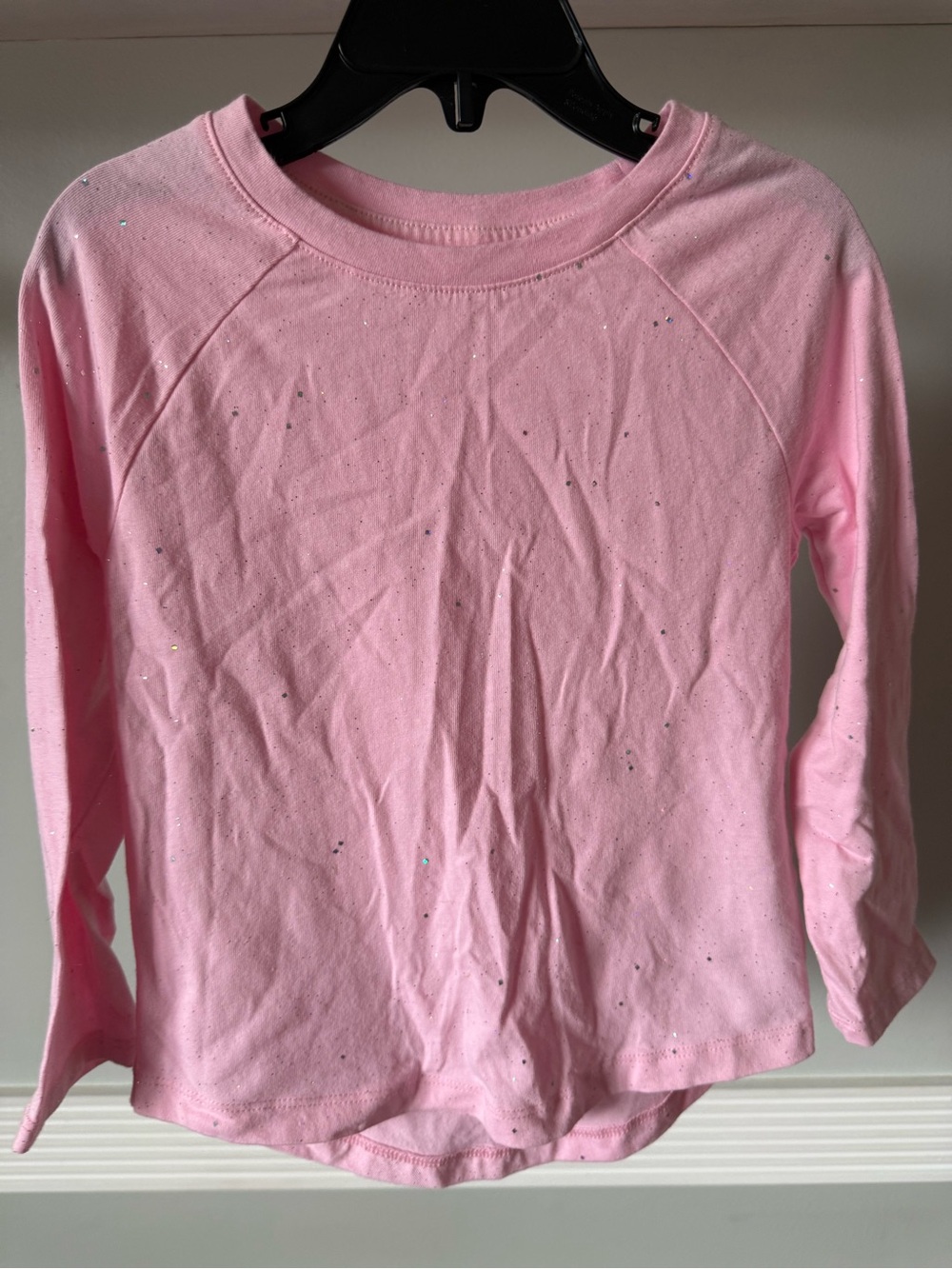 Cat & Jack Pink Long-Sleeve Glitter Tee